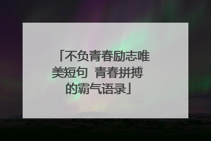 不负青春励志唯美短句 青春拼搏的霸气语录