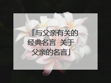 与父亲有关的经典名言 关于父亲的名言