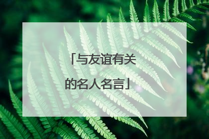 与友谊有关的名人名言