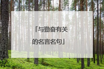 与勤奋有关的名言名句