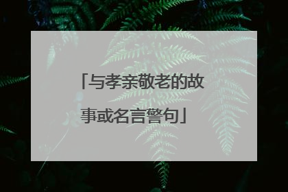 与孝亲敬老的故事或名言警句