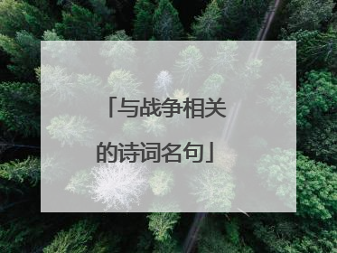 与战争相关的诗词名句