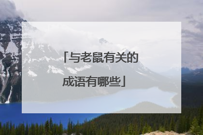 与老鼠有关的成语有哪些