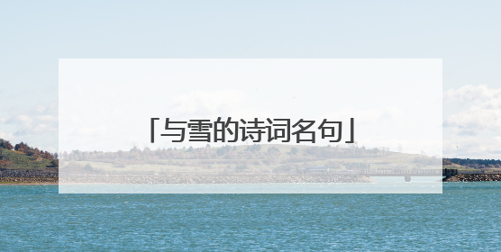 与雪的诗词名句