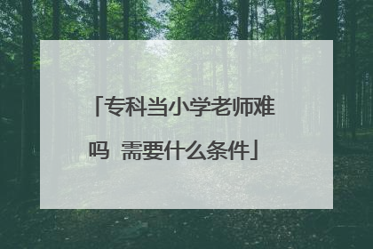 专科当小学老师难吗 需要什么条件