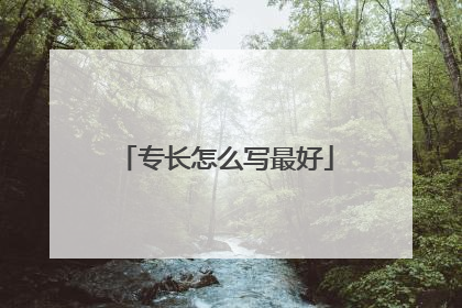 专长怎么写最好