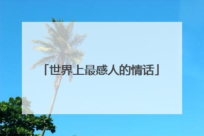 世界上最感人的情话