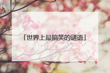 世界上最搞笑的谜语