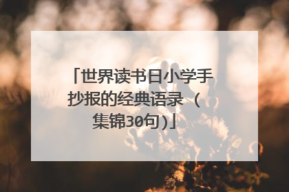 世界读书日小学手抄报的经典语录 (集锦30句)