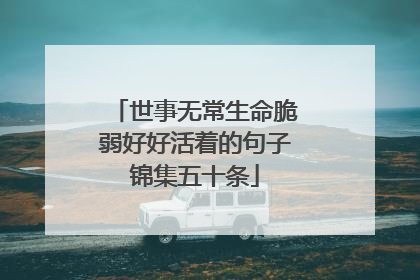 世事无常生命脆弱好好活着的句子锦集五十条