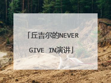 丘吉尔的NEVER GIVE IN演讲