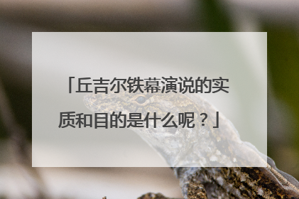 丘吉尔铁幕演说的实质和目的是什么呢？