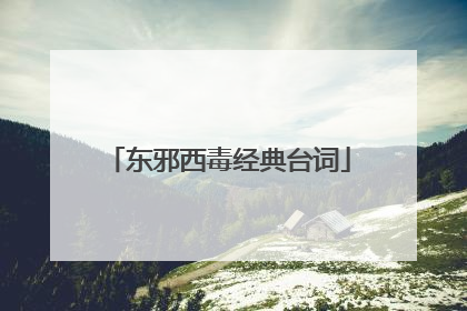 东邪西毒经典台词