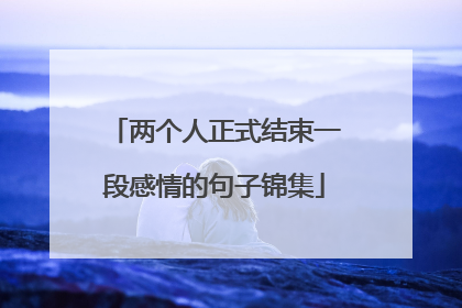 两个人正式结束一段感情的句子锦集