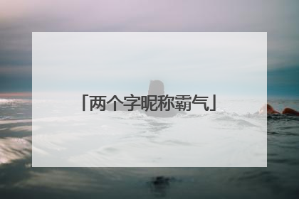 两个字昵称霸气