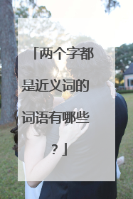 两个字都是近义词的词语有哪些？