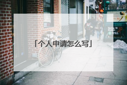 个人申请怎么写