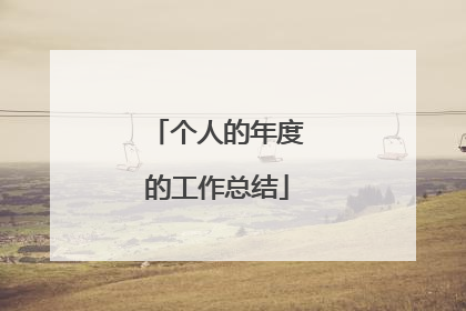 个人的年度的工作总结