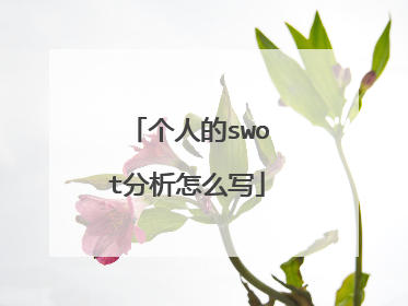 个人的swot分析怎么写