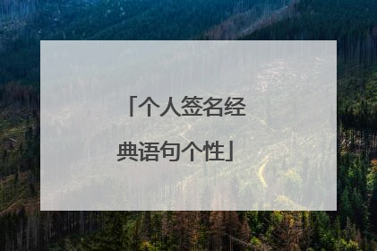 个人签名经典语句个性