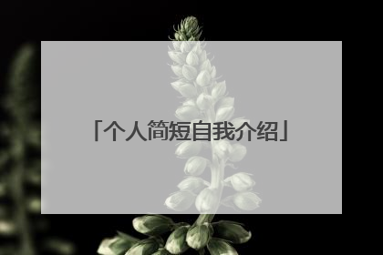 个人简短自我介绍