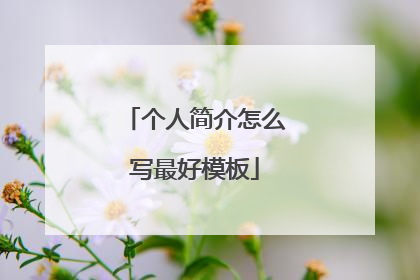 个人简介怎么写最好模板