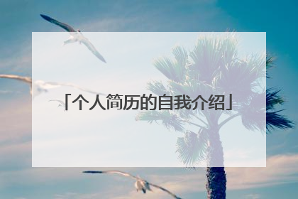 个人简历的自我介绍