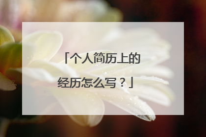个人简历上的经历怎么写？