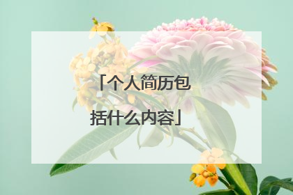 个人简历包括什么内容