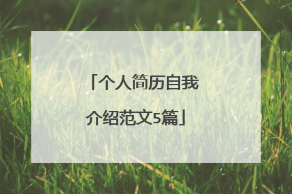 个人简历自我介绍范文5篇