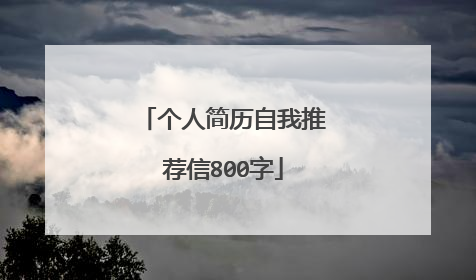 个人简历自我推荐信800字