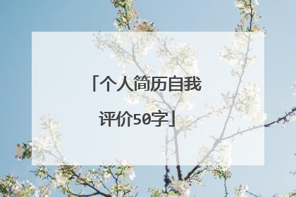 个人简历自我评价50字