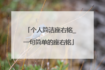 个人简洁座右铭_一句简单的座右铭