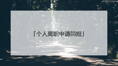 个人离职申请简短
