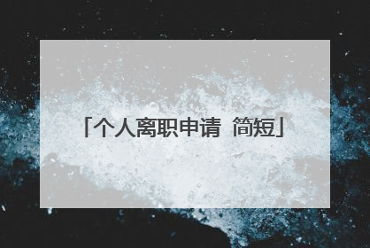 个人离职申请 简短