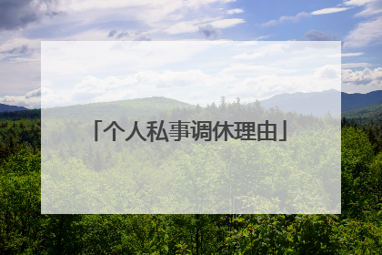 个人私事调休理由