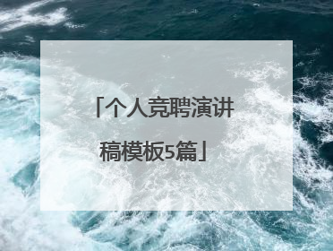 个人竞聘演讲稿模板5篇