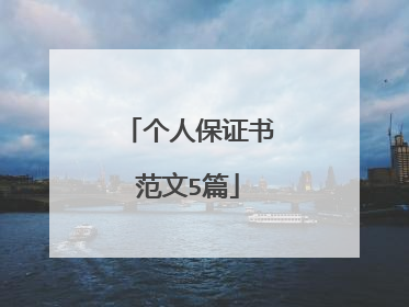 个人保证书范文5篇