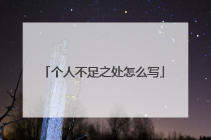 个人不足之处怎么写