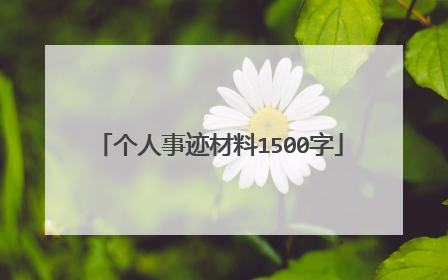 个人事迹材料1500字
