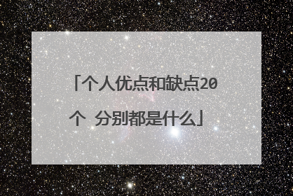 个人优点和缺点20个 分别都是什么