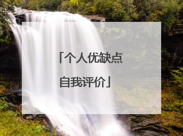 个人优缺点自我评价