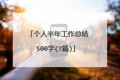 个人半年工作总结500字(7篇)