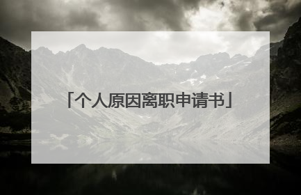 个人原因离职申请书