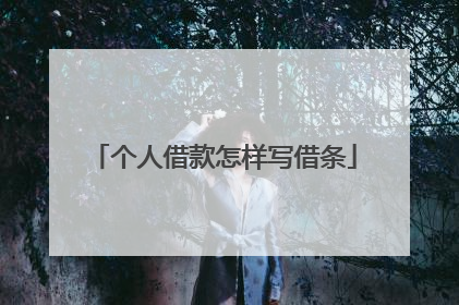 个人借款怎样写借条