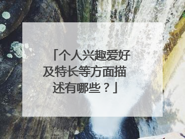 个人兴趣爱好及特长等方面描述有哪些？