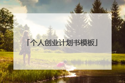 个人创业计划书模板