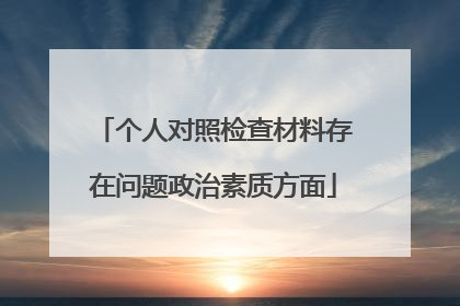 个人对照检查材料存在问题政治素质方面
