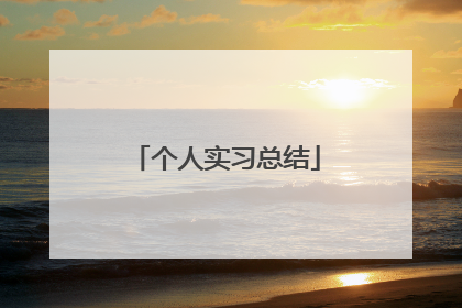 个人实习总结