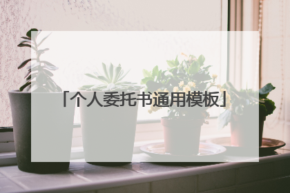 个人委托书通用模板